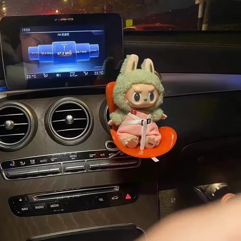 New 15-17Cm Doll Seat Labubu Doll Safety Seat Cute Doll Air Outlet Aromatherapy Decoration High-Grade Car Interior Decoration