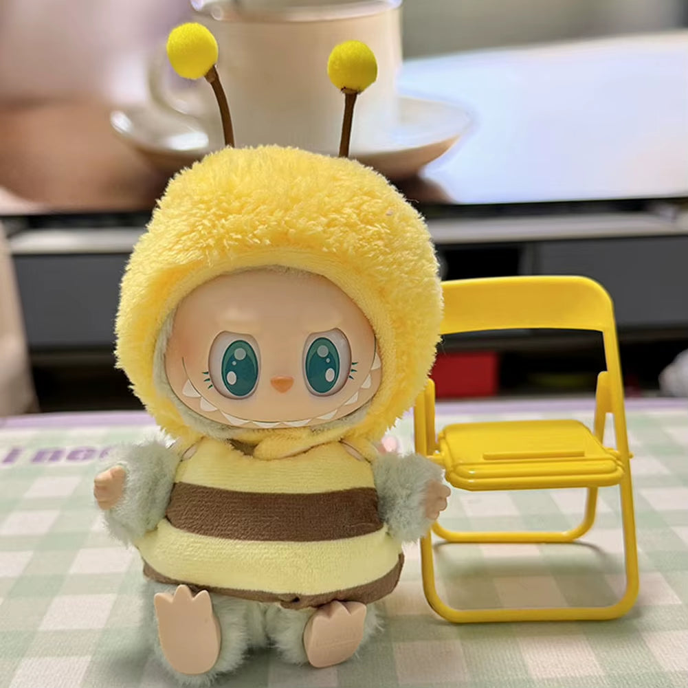 For Labubu V1 V2 Idol Cute Doll Little Clothes Plush Doll Changing Clothes Cartoon Cute Clothes Suit Dolls Accessories Auto Deco