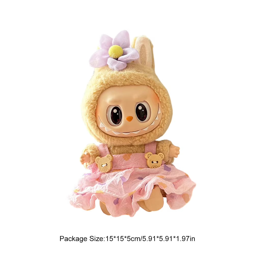 For Labubu V1 V2 Idol Cute Doll Little Clothes Plush Doll Changing Clothes Cartoon Cute Clothes Suit Dolls Accessories Auto Deco