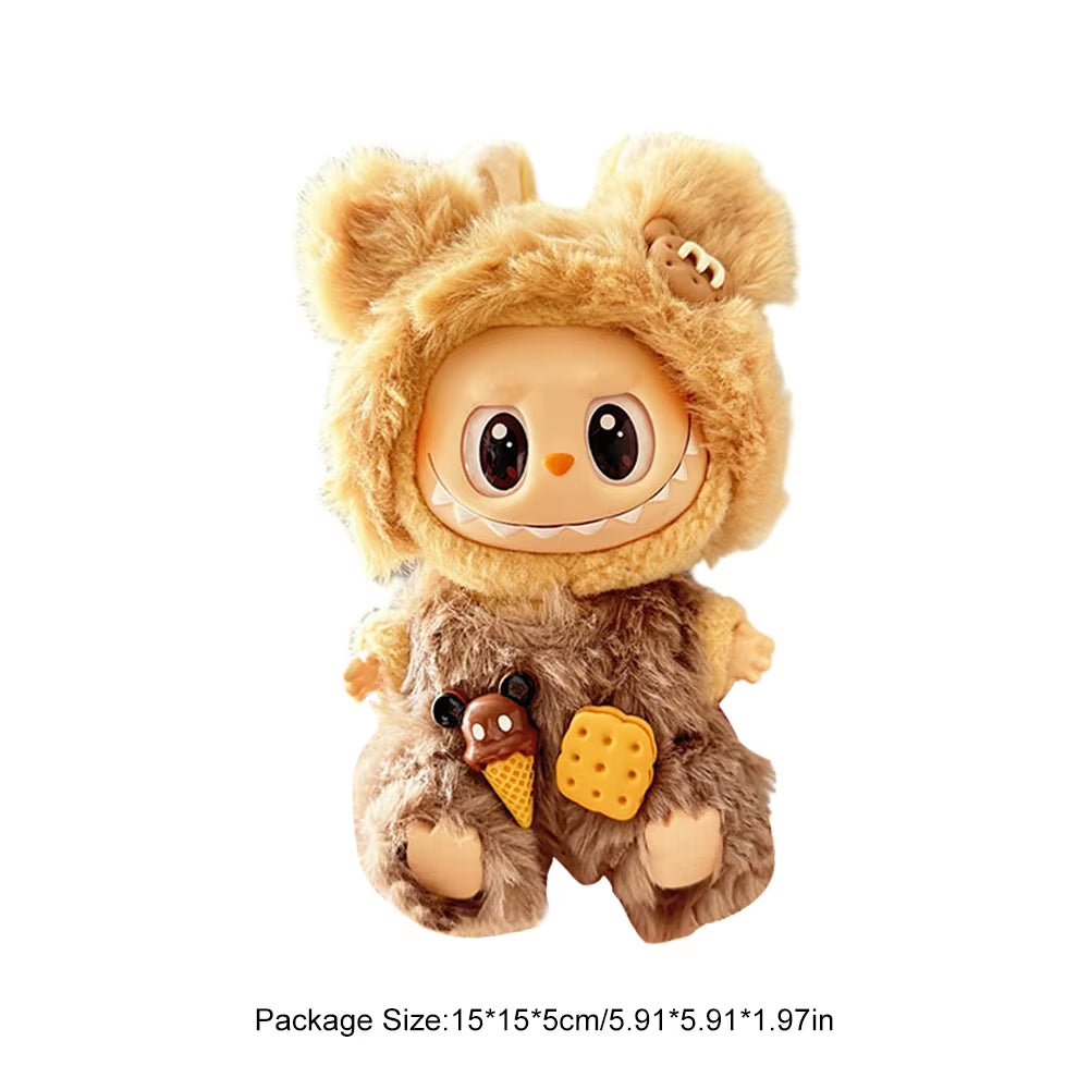 For Labubu V1 V2 Idol Cute Doll Little Clothes Plush Doll Changing Clothes Cartoon Cute Clothes Suit Dolls Accessories Auto Deco