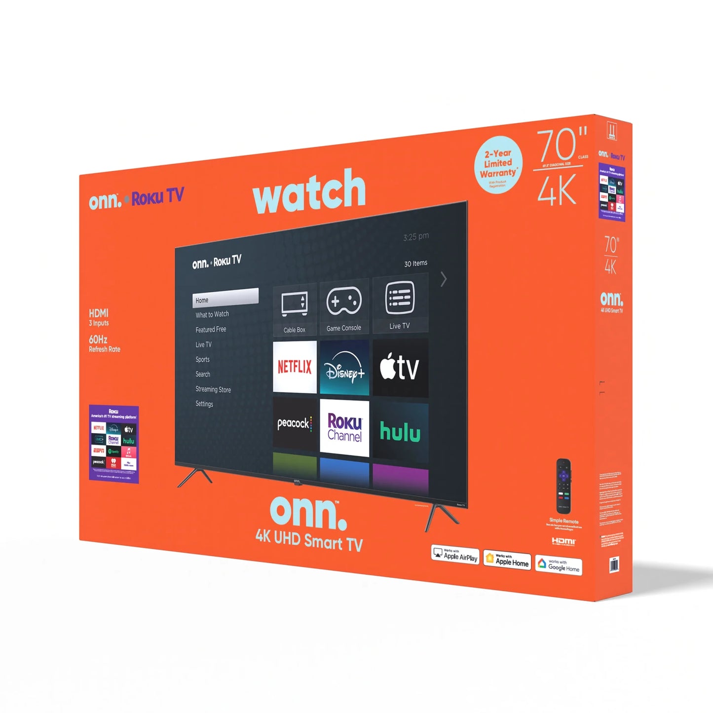 70" Class 4K UHD LED Roku Smart TV, 100012588