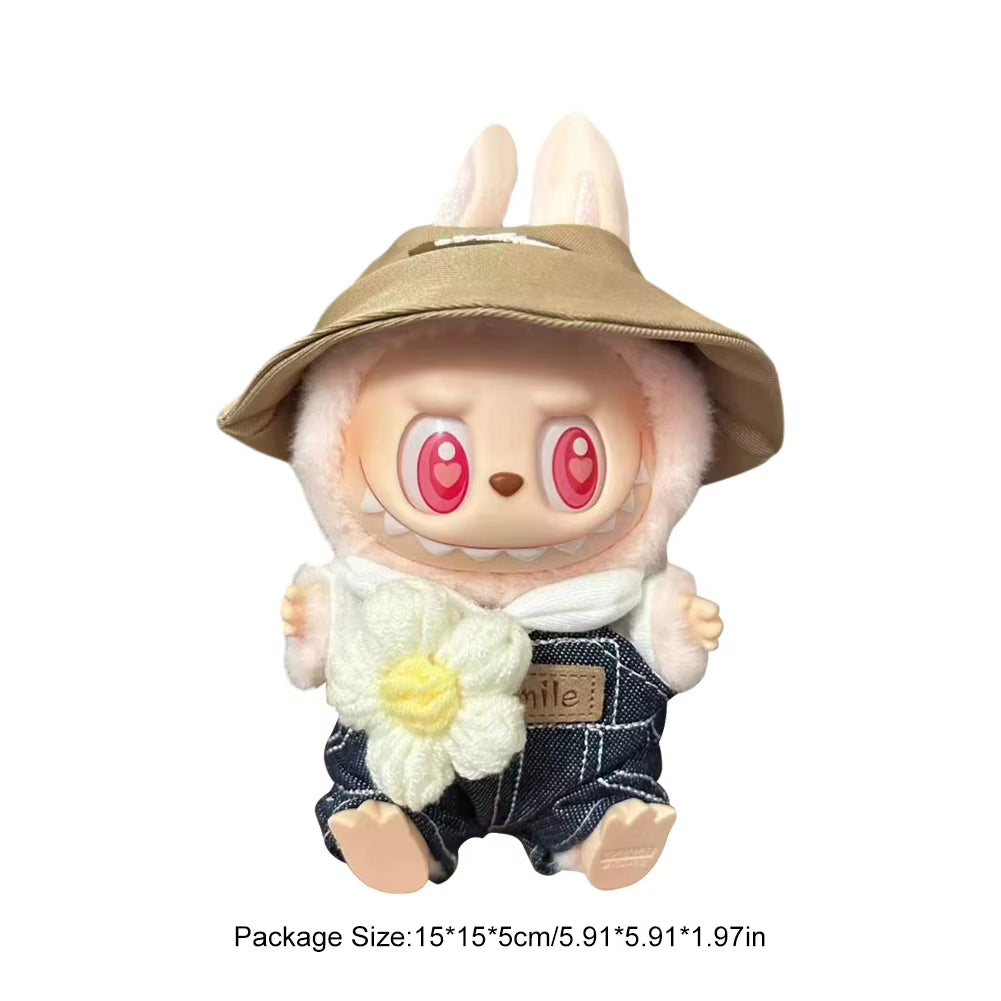 For Labubu V1 V2 Idol Cute Doll Little Clothes Plush Doll Changing Clothes Cartoon Cute Clothes Suit Dolls Accessories Auto Deco