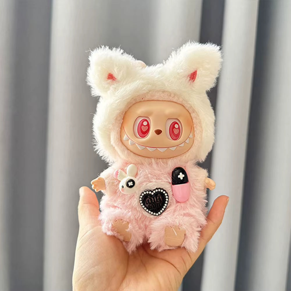 For Labubu V1 V2 Idol Cute Doll Little Clothes Plush Doll Changing Clothes Cartoon Cute Clothes Suit Dolls Accessories Auto Deco