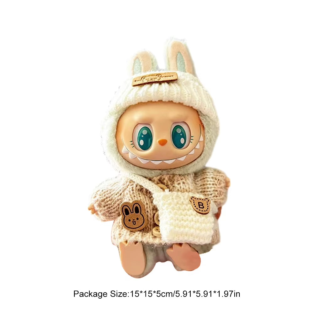 For Labubu V1 V2 Idol Cute Doll Little Clothes Plush Doll Changing Clothes Cartoon Cute Clothes Suit Dolls Accessories Auto Deco