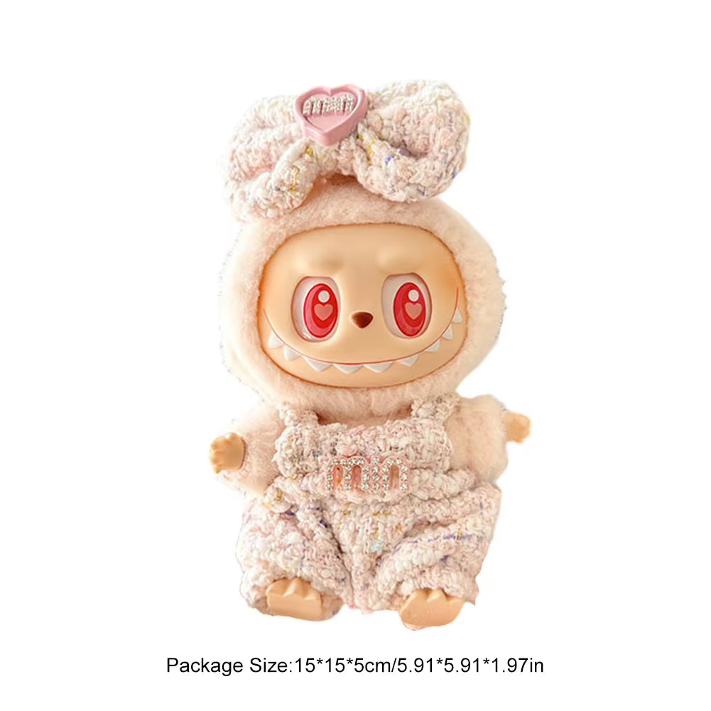 For Labubu V1 V2 Idol Cute Doll Little Clothes Plush Doll Changing Clothes Cartoon Cute Clothes Suit Dolls Accessories Auto Deco