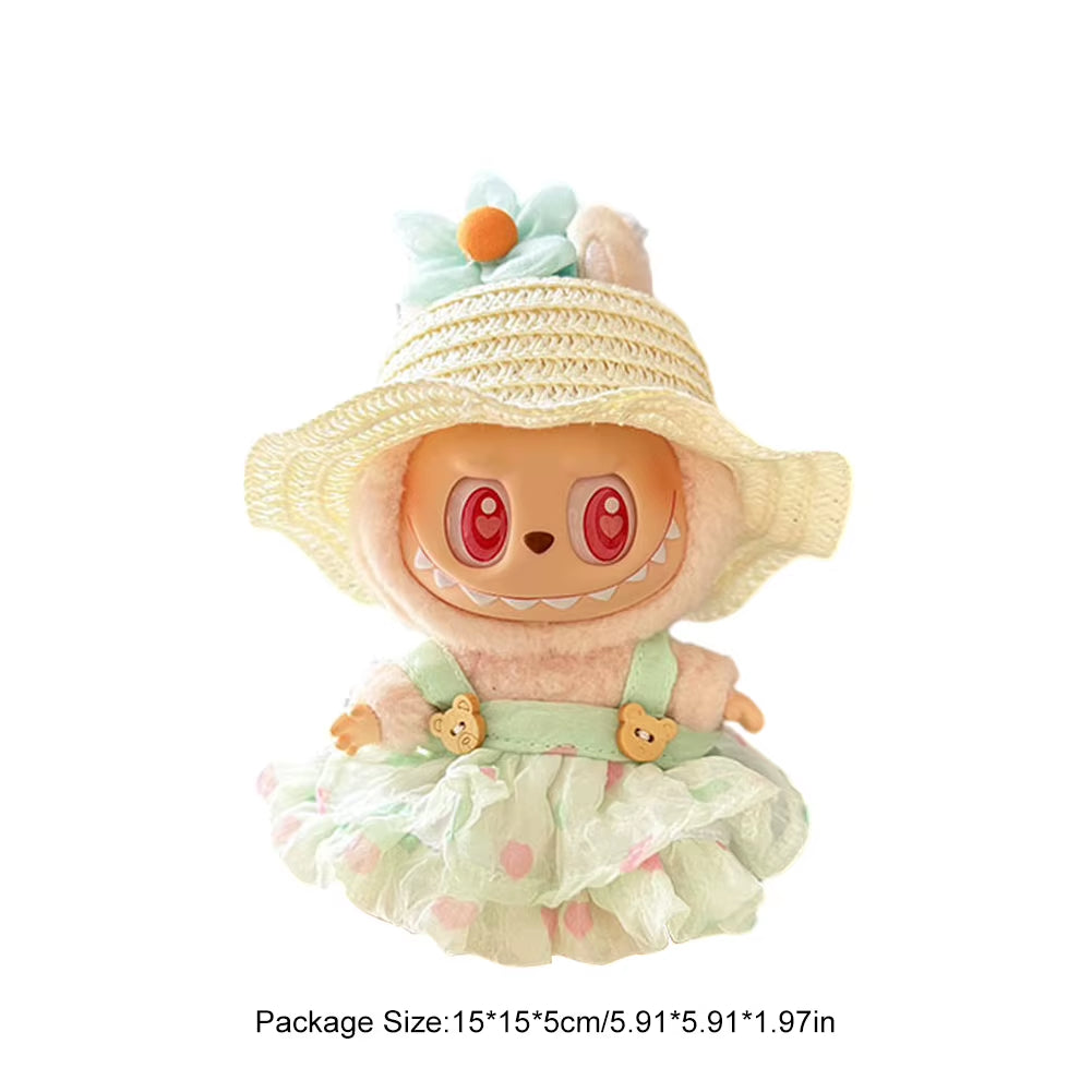 For Labubu V1 V2 Idol Cute Doll Little Clothes Plush Doll Changing Clothes Cartoon Cute Clothes Suit Dolls Accessories Auto Deco