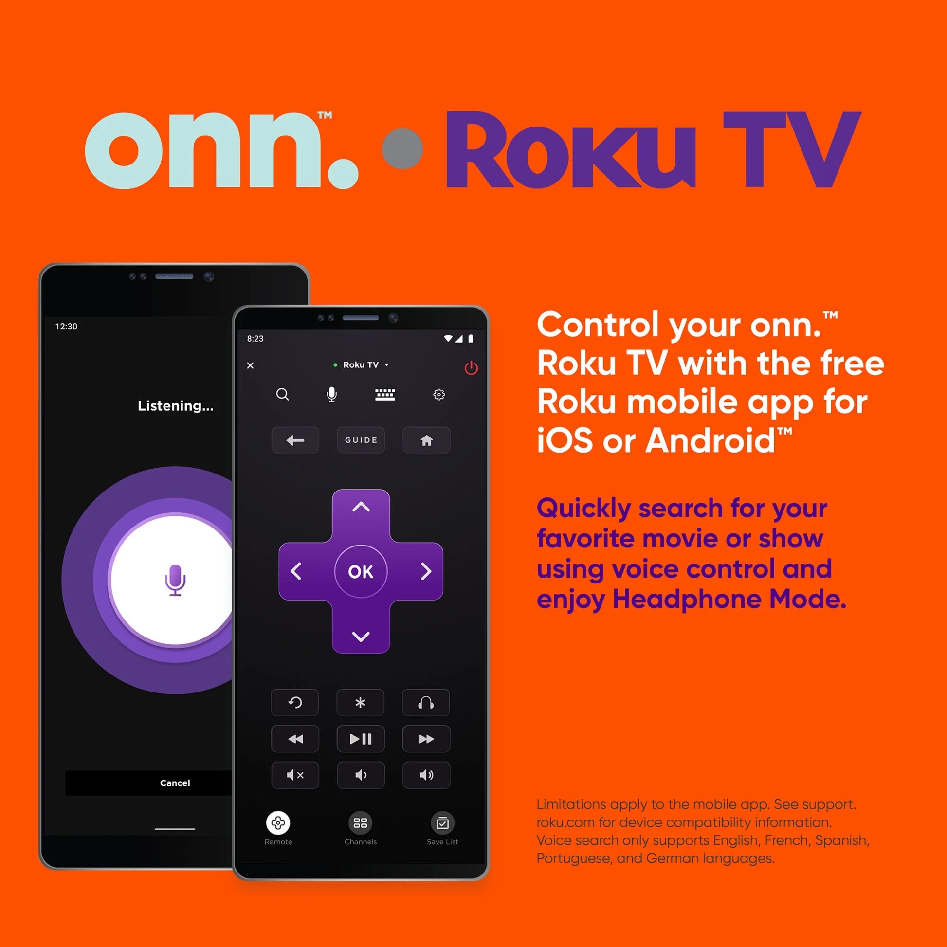 70" Class 4K UHD LED Roku Smart TV, 100012588